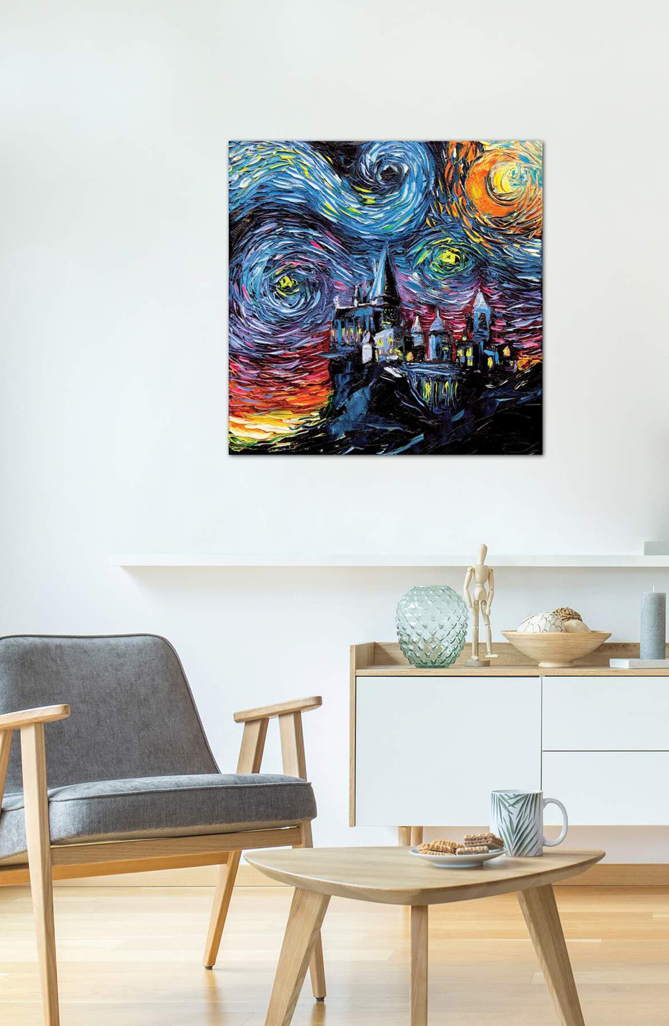 van Gogh Never Saw Hogwarts Castle Potter Wall Art CANVAS Print Starry Night Aja